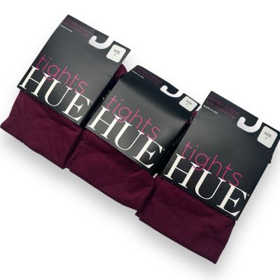 HUE Ultimate Opaque Control Top Tights Womens Size 1 Scarlet Red 3 Pair